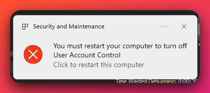 UAC Removal popup